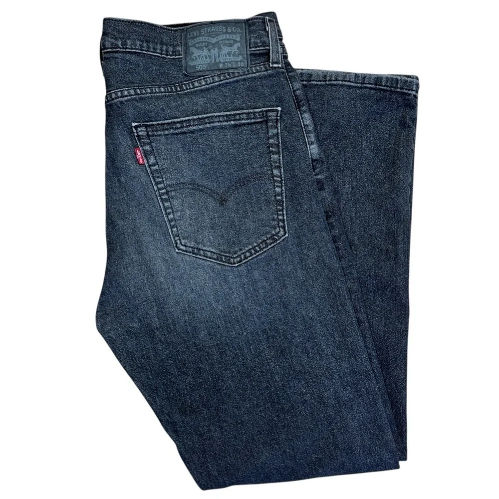 Levi's Black Straight Jean W 36 L 30 - Picture 1 of 10